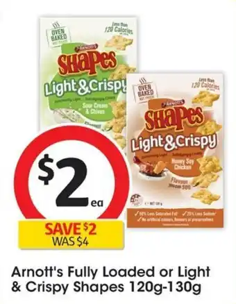 Coles Arnott's Shapes Light & Crispy offer