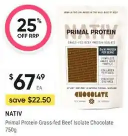 Healthy Life Nativ Primal Protein Grass-fed Beef Isolate Chocolate offer