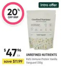 Healthy Life Unrefined Nutrients Kid's Immune Protein Vanilla Vanguard offer