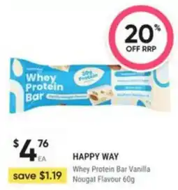 Healthy Life Happy Way Whey Protein Bar offer