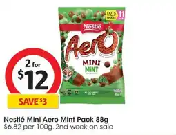 Coles Nestlé Mini Aero Mint Pack offer