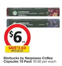 Coles Starbucks by Nespresso Coffee Capsules offer