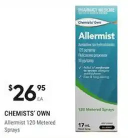 Healthy Life Chemists' Own Allermist 120 Metered Sprays offer