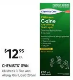 Healthy Life Chemists' Own Children's C-Zine Anti-Allergy Oral Liquid offer