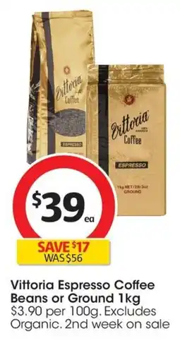 Coles Vittoria Espresso Coffee offer