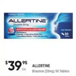 Healthy Life Allertine Bilastine (20mg) 50 Tablets offer