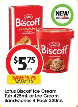 Coles Lotus Biscoff Ice Cream offer