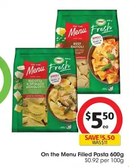Coles On the Menu Filled Pasta offer
