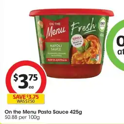 Coles On the Menu Pasta Sauce offer