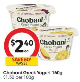 Coles Chobani Greek Yogurt offer