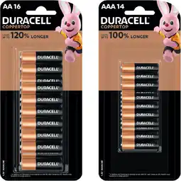 Coles Duracell Coppertop Batteries AA 16 Pack or AAA 14 Pack offer
