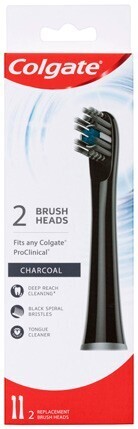 BIG W Colgate Pro Clinical Deep Clean Soft Electric Brush Heads Refill 2 Pack - Black offer