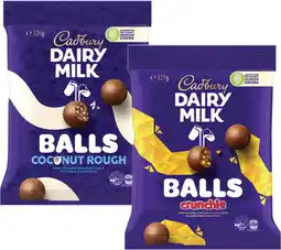 Coles NEW Cadbury Crunchie or Coconut Rough Balls 125g-127g offer