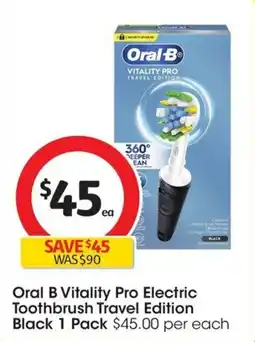 Coles Oral B Vitality Pro Electric Toothbrush Travel Edition Black offer