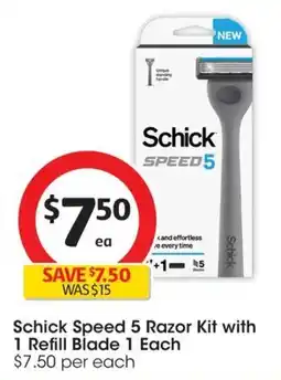 Coles Schick Speed 5 Razor Kit offer