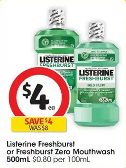 Coles Listerine Freshburst Mouthwash offer