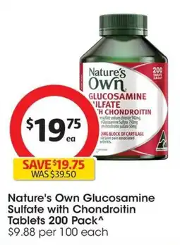 Coles Nature's Own Glucosamine Sulfate with Chondroitin Tablets offer