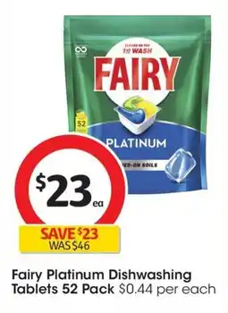 Coles Fairy Platinum Dishwashing Tablets offer