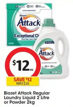 Coles Biozet Attack Regular Laundry Liquid or Powder offer