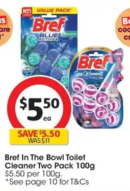 Coles Bref In The Bowl Toilet Cleaner Two Pack offer