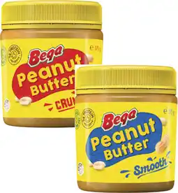 Coles Bega Smooth or Crunchy Peanut Butter 375g offer