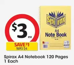 Coles Spirax A4 Notebook offer