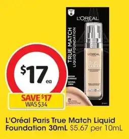 Coles L'Oréal Paris True Match Liquid Foundation offer