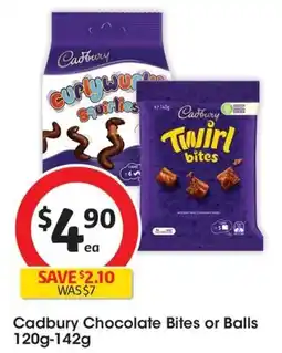 Coles Cadbury Chocolate Bites or Balls offer