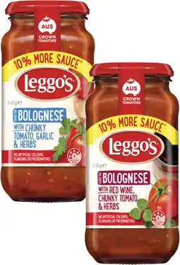 Coles Leggo's Chunky Pasta Sauce-550g offer