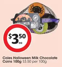 Coles Coles Halloween Milk Chocolate Coins offer