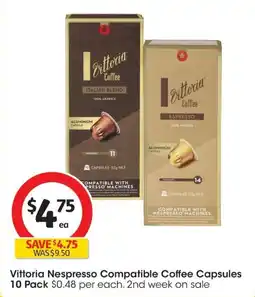 Coles Vittoria Nespresso Compatible Coffee Capsules offer