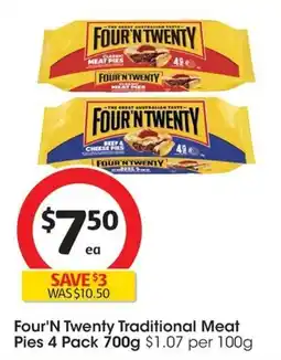 Coles Four'n Twenty Traditional Meat Pies offer