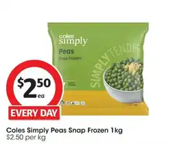 Coles Coles Simply Peas Snap Frozen offer