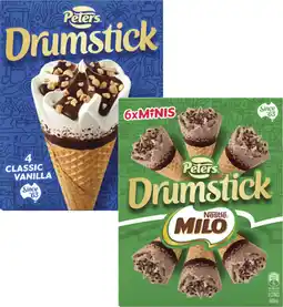 Coles Peters Drumstick Cones-6 Pack 475mL-490mL offer