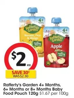 Coles Rafferty's Garden 4+ Months Baby Food Pouch offer