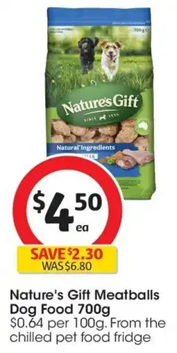 Coles Nature's Gift Meatballs Dog Food offer