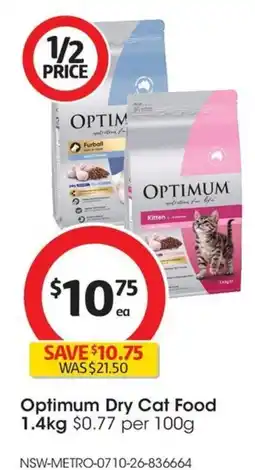 Coles Optimum Dry Cat Food offer
