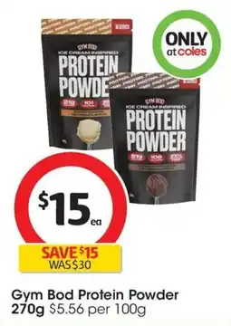 Coles Gym Bod Protein Powder offer