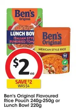 Coles Ben's Original Flavoured Rice Pouch or Lunch Bowl offer