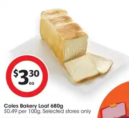 Coles Coles Bakery Loaf offer