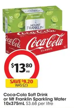 Coles Coca-Cola Soft Drink or Mt Franklin Sparkling Water offer