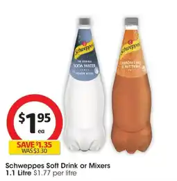 Coles Schweppes Soft Drink or Mixers offer