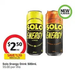 Coles Solo Energy Drink offer