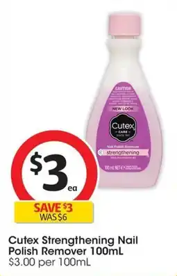 Coles Cutex Strengthening Nail Polish Remover offer