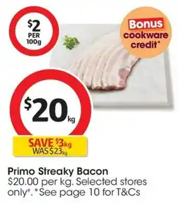 Coles Primo Streaky Bacon offer
