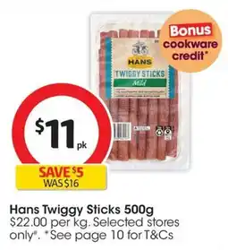 Coles Hans Twiggy Sticks offer