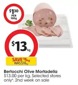 Coles Bertocchi Olive Mortadella offer