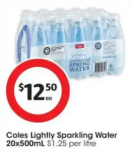 Coles Coles Lightly Sparkling Water offer
