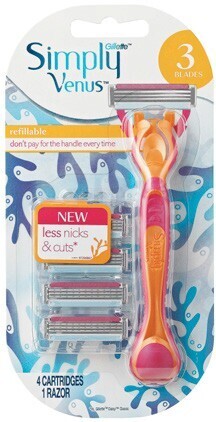 BIG W Gillette Simply Venus Razor with 4 Refills offer