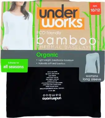 BIG W Underworks Womens Organic Bamboo Long Sleeve Thermal Top* offer